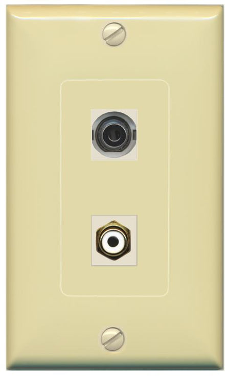 3.5mm RCA-WHITE Wall Plate [Ivory]