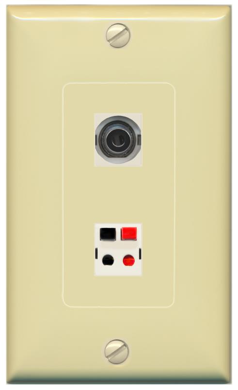 3.5mm SPEAKER Wall Plate [Ivory]