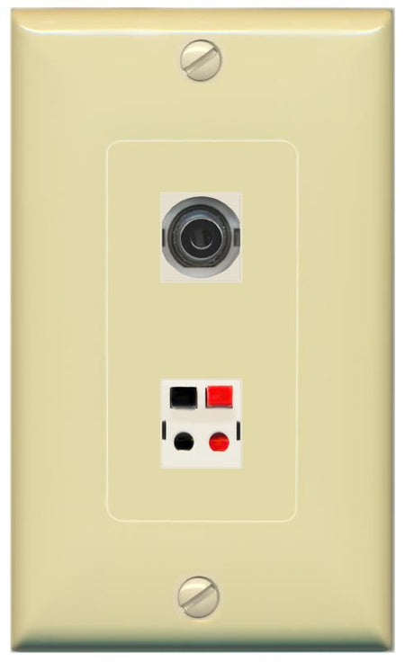 3.5mm SPEAKER Wall Plate [Ivory]
