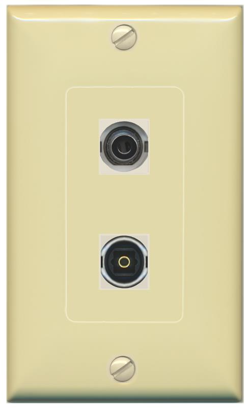 3.5mm TOSLINK Wall Plate [Ivory]