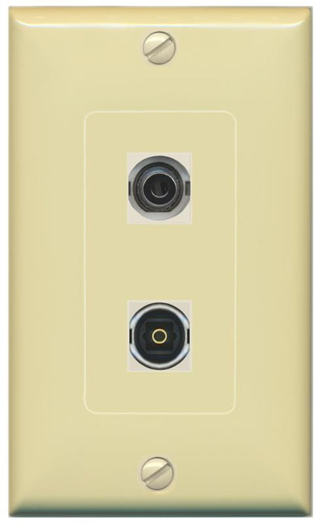 3.5mm TOSLINK Wall Plate [Ivory]
