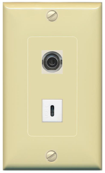 3.5mm USBC Wall Plate [Ivory]