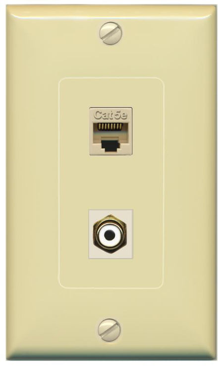 CAT5E RCA-WHITE Wall Plate [Ivory]