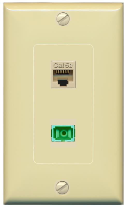 CAT5E SC-APC-SX Wall Plate [Ivory]