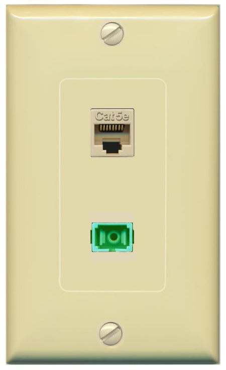 CAT5E SC-APC-SX Wall Plate [Ivory]