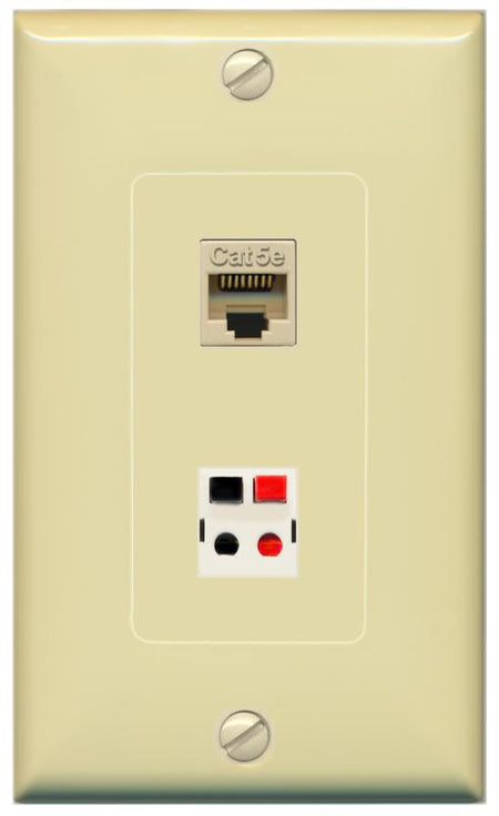 CAT5E SPEAKER Wall Plate [Ivory]