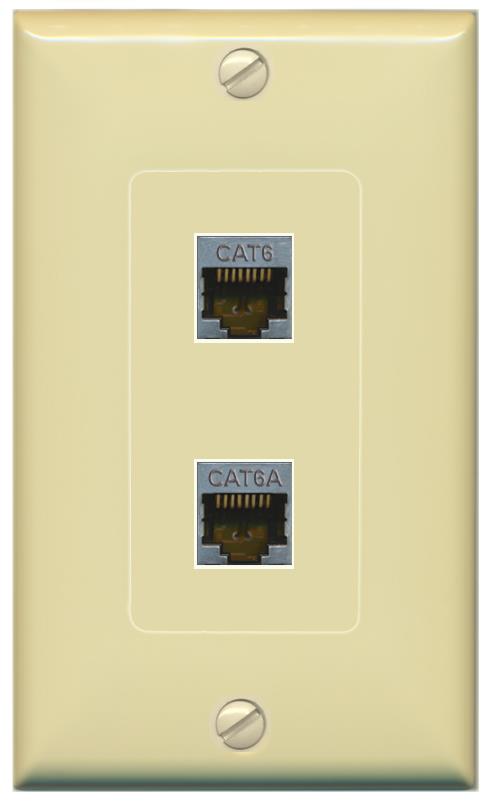 CAT6-SHIELDED CAT6A Wall Plate [Ivory]