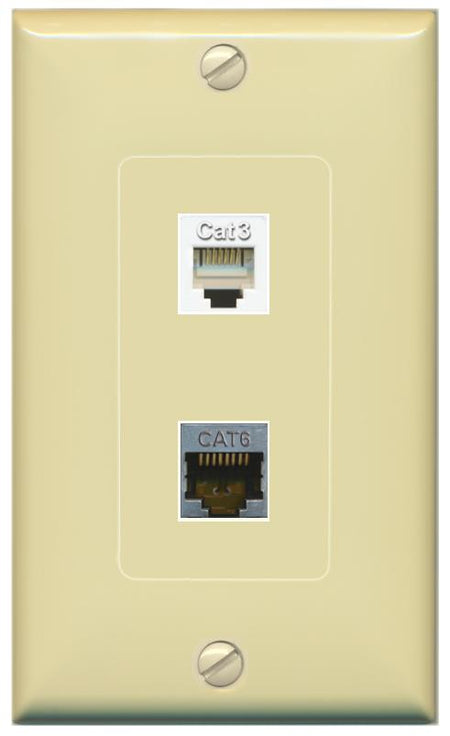 CAT6-SHIELDED PHONE Wall Plate [Ivory]