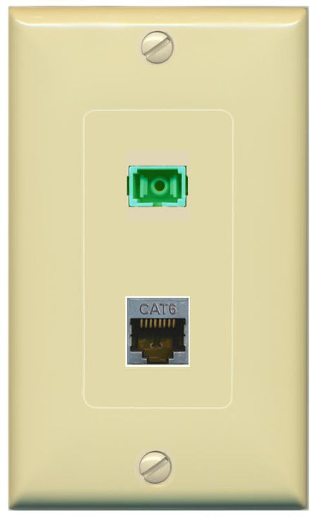 CAT6-SHIELDED SC-APC-SX Wall Plate [Ivory]