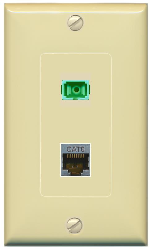 CAT6-SHIELDED SC-APC-SX Wall Plate [Ivory]
