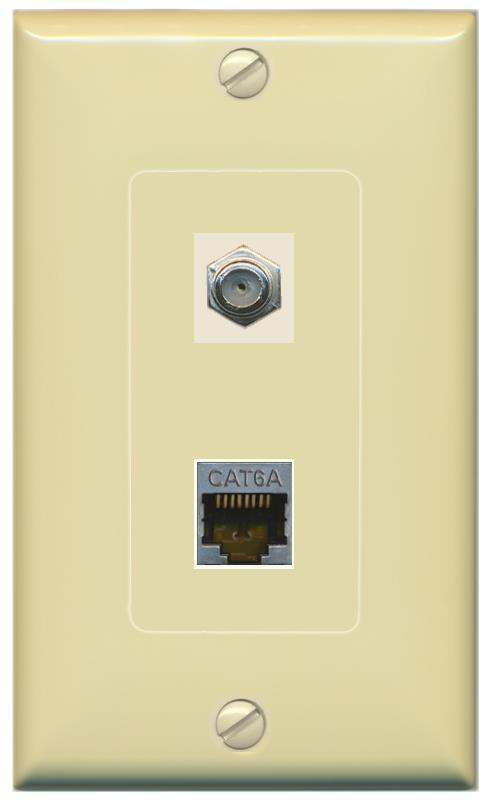 CAT6A COAX Wall Plate [Ivory]