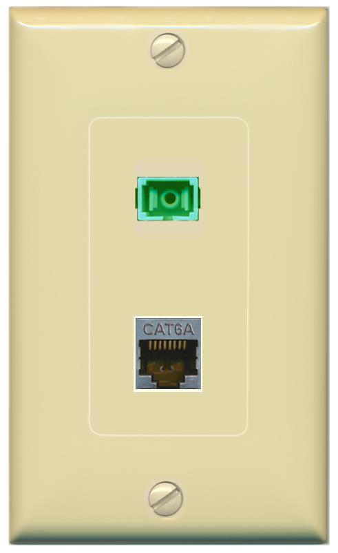 CAT6A SC-APC-SX Wall Plate [Ivory]