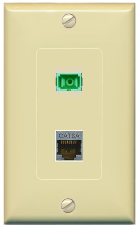 CAT6A SC-APC-SX Wall Plate [Ivory]