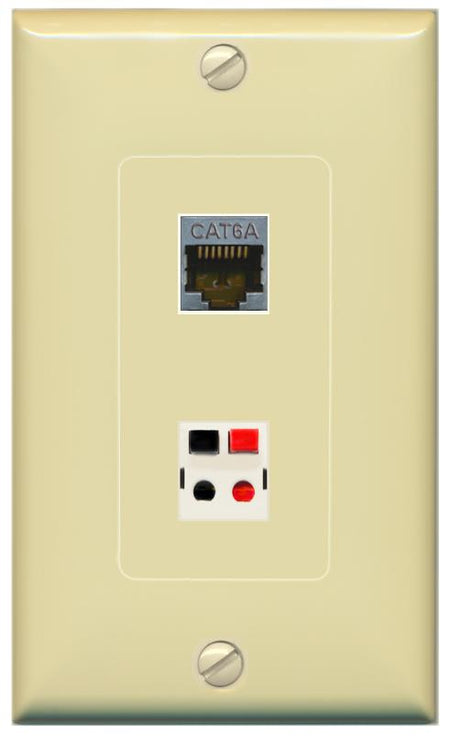 CAT6A SPEAKER Wall Plate [Ivory]