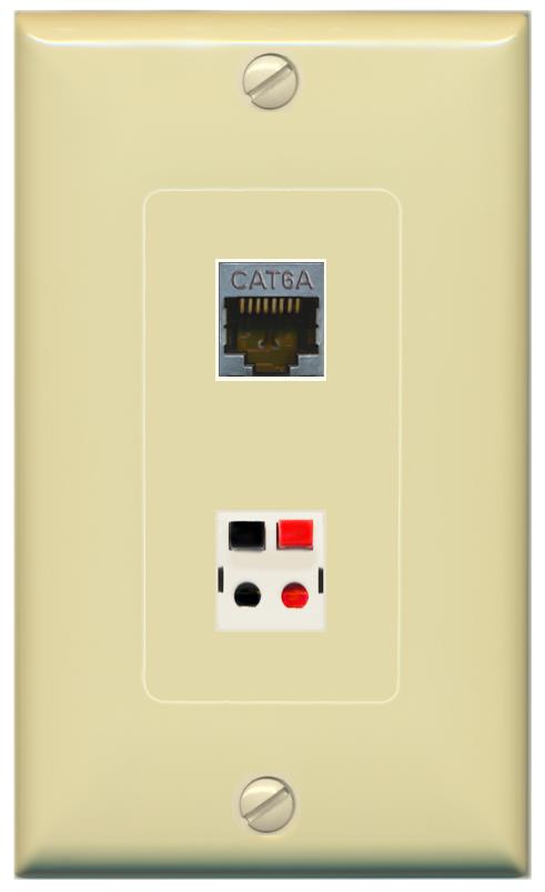 CAT6A SPEAKER Wall Plate [Ivory]