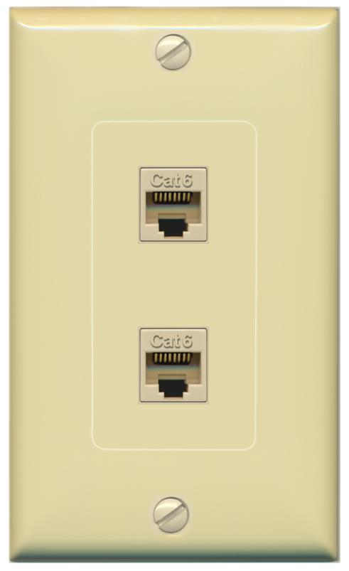 2 CAT6 Wall Plate [Ivory]