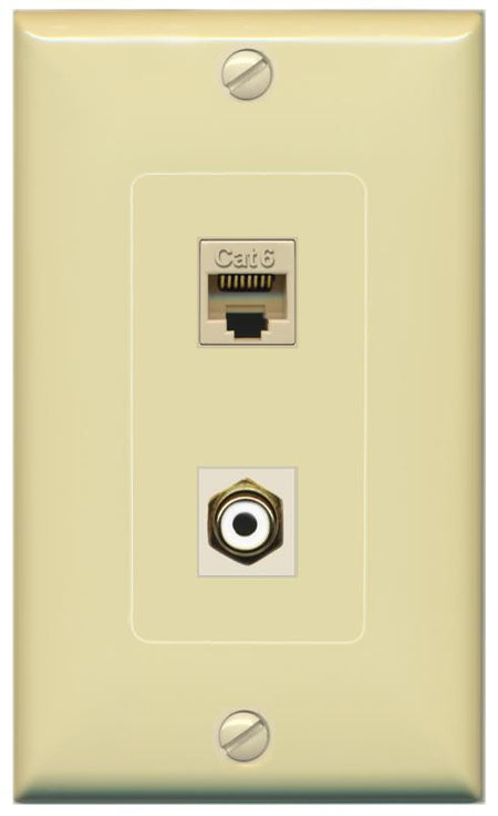 CAT6 RCA-WHITE Wall Plate [Ivory]