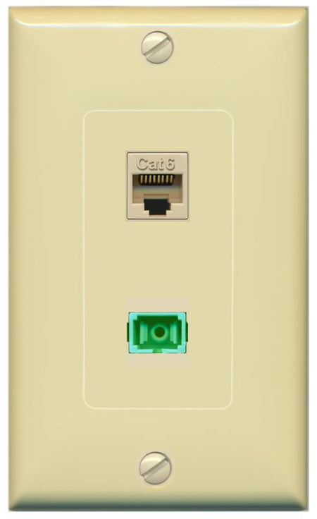 CAT6 SC-APC-SX Wall Plate [Ivory]