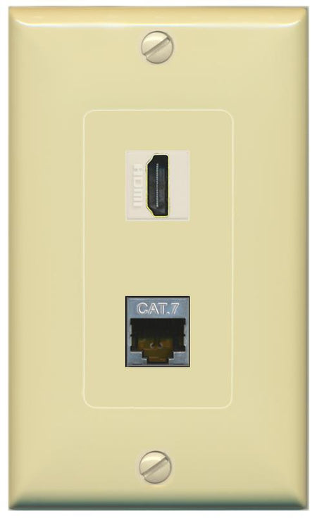CAT7 HDMI Wall Plate [Ivory]