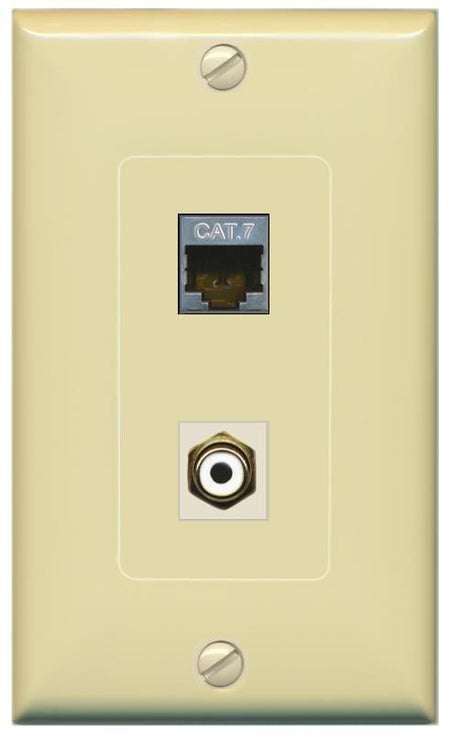 CAT7 RCA-WHITE Wall Plate [Ivory]