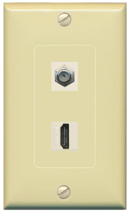 COAX HDMI Wall Plate [Ivory]