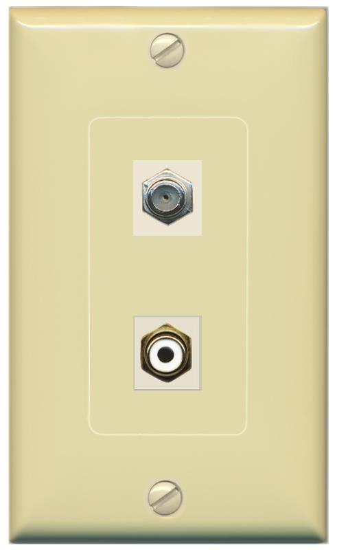 COAX RCA-WHITE Wall Plate [Ivory]