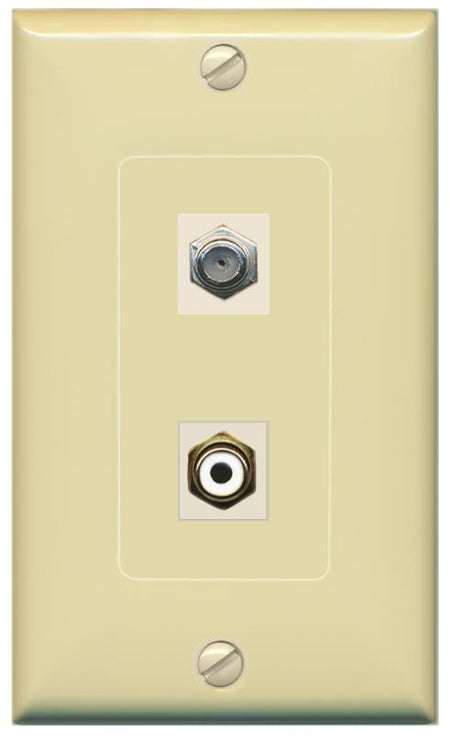 COAX RCA-WHITE Wall Plate [Ivory]