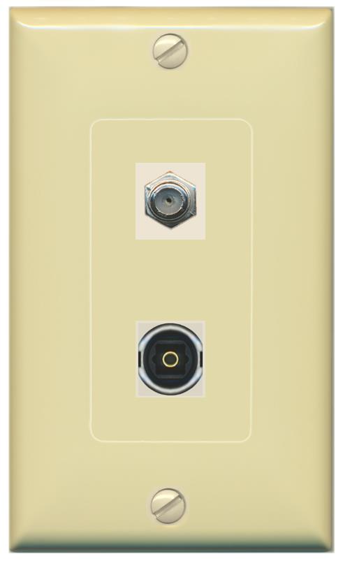 COAX TOSLINK Wall Plate [Ivory]