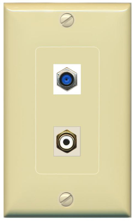 F81 RCA-WHITE Wall Plate [Ivory]