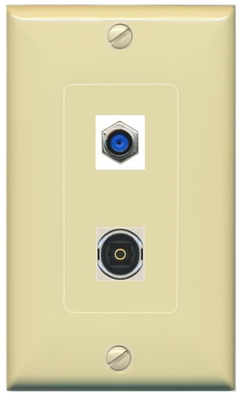 F81 TOSLINK Wall Plate [Ivory]