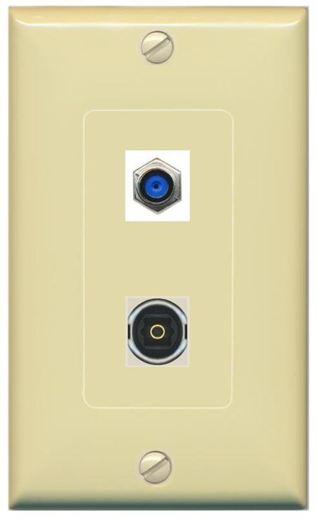 F81 TOSLINK Wall Plate [Ivory]