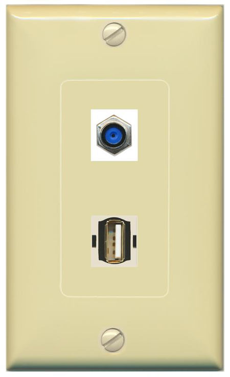 F81 USB2 Wall Plate [Ivory]