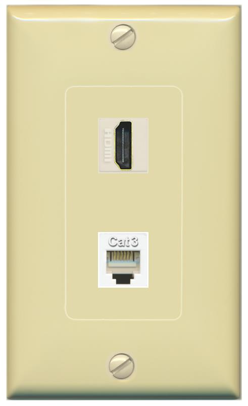 HDMI PHONE Wall Plate [Ivory]