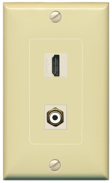 HDMI RCA-WHITE Wall Plate [Ivory]