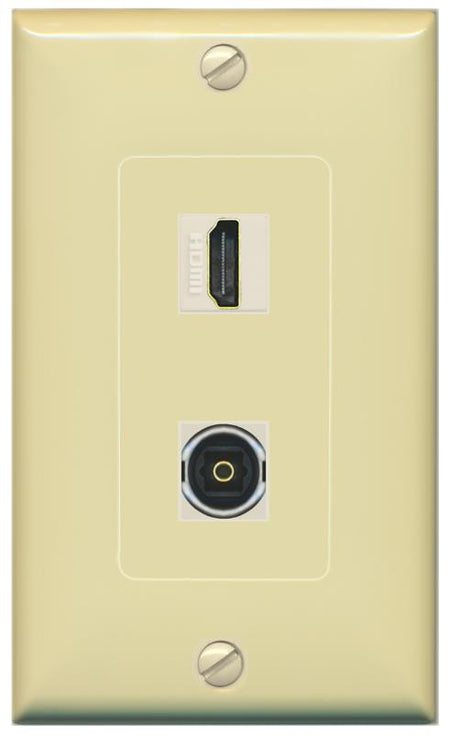 HDMI TOSLINK Wall Plate [Ivory]