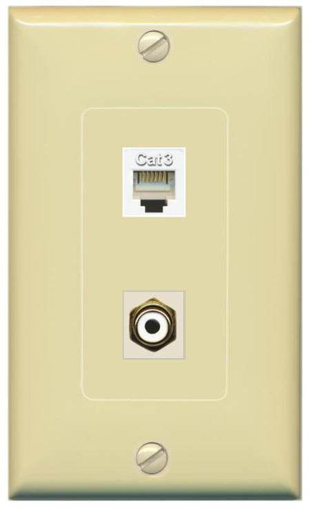 PHONE RCA-WHITE Wall Plate [Ivory]