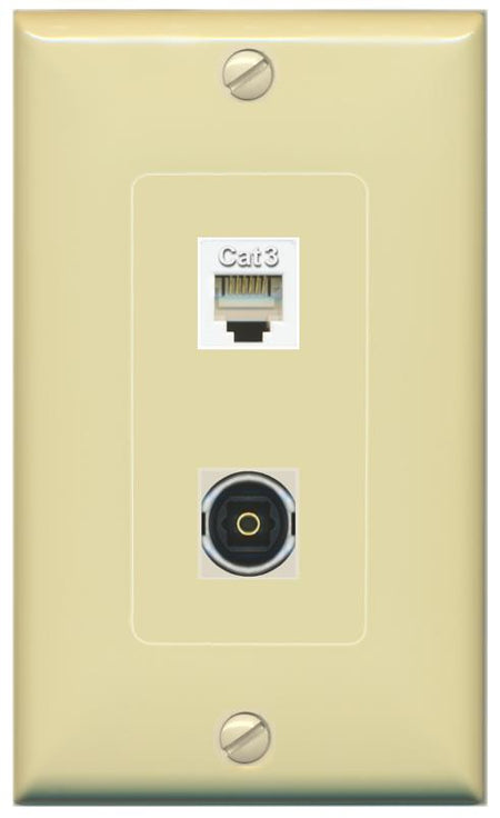 PHONE TOSLINK Wall Plate [Ivory]