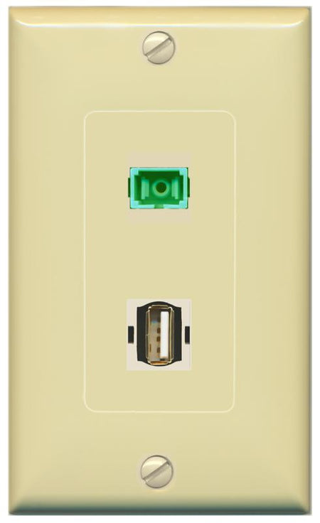 SC-APC-SX USB2 Wall Plate [Ivory]