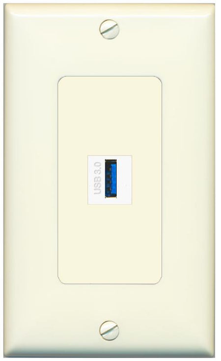 USB-3 Wall Plate [Light-almond]