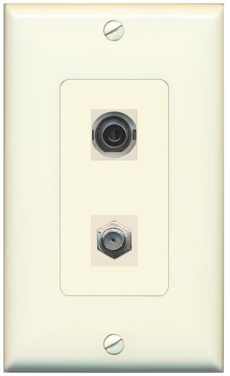 1 3.5mm 1 COAX Wall Plate [Light-almond]