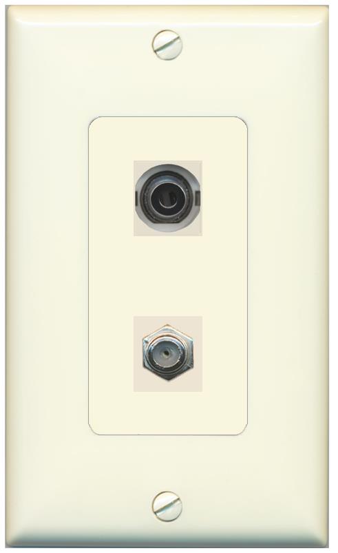 1 3.5mm 1 COAX Wall Plate [Light-almond]