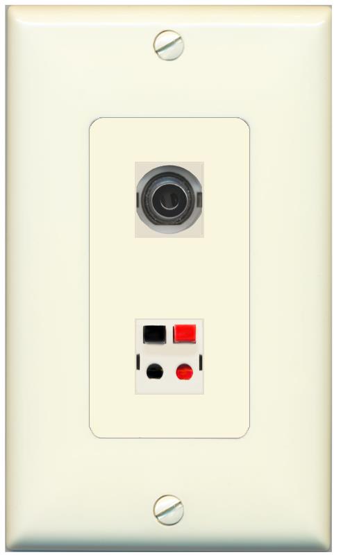 1 3.5mm 1 SPEAKER Wall Plate [Light-almond]