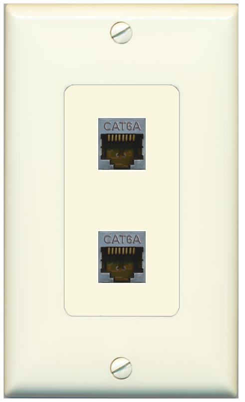 2 CAT6A Wall Plate [Light-almond]