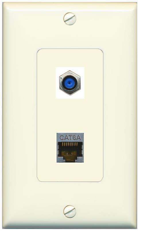 1 CAT6A 1 F81 Wall Plate [Light-almond]