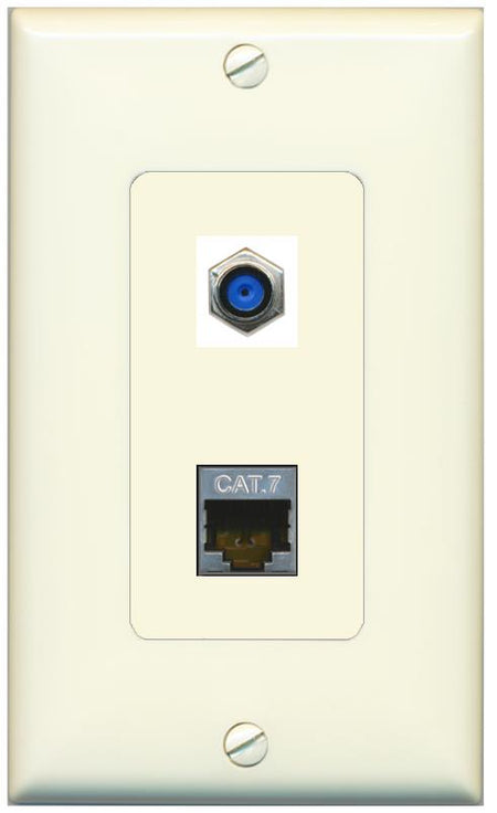 1 CAT7 1 F81 Wall Plate [Light-almond]