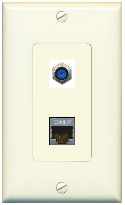 1 CAT7 1 F81 Wall Plate [Light-almond]