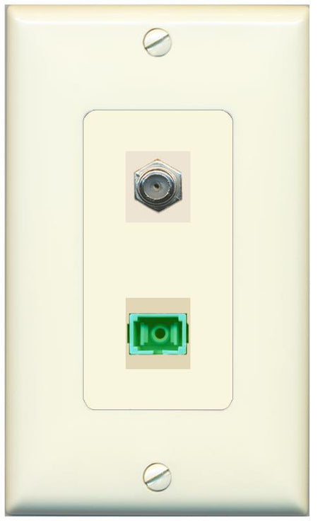 1 COAX 1 SC-APC-SX Wall Plate [Light-almond]