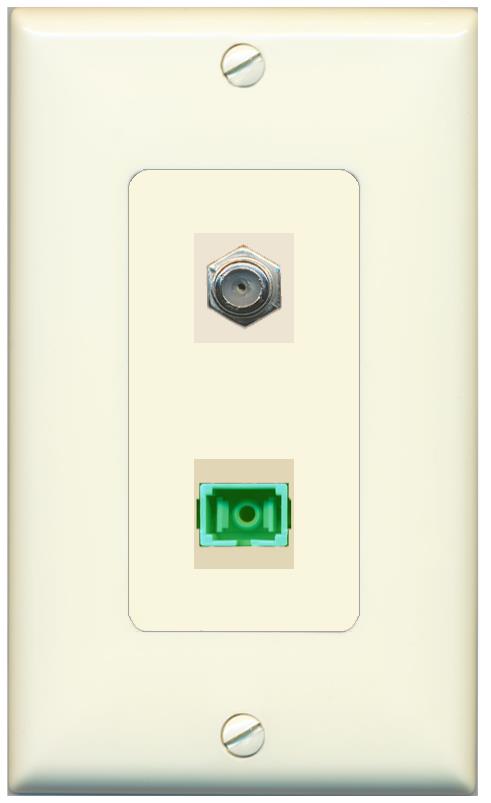 1 COAX 1 SC-APC-SX Wall Plate [Light-almond]