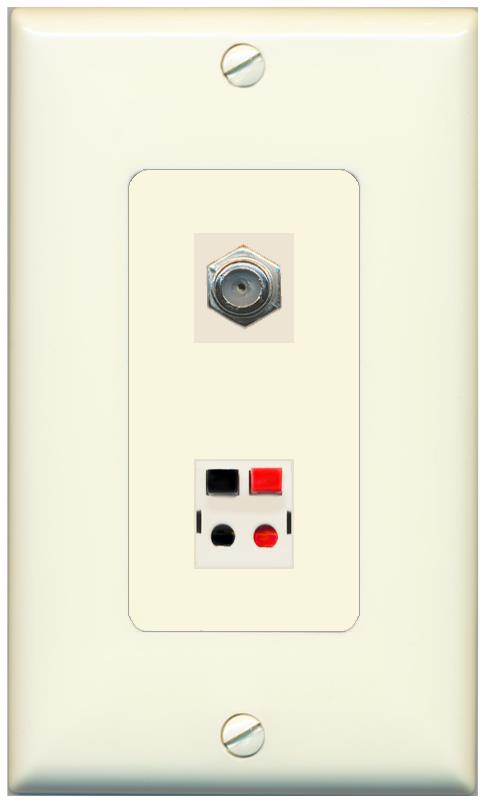 1 COAX 1 SPEAKER Wall Plate [Light-almond]