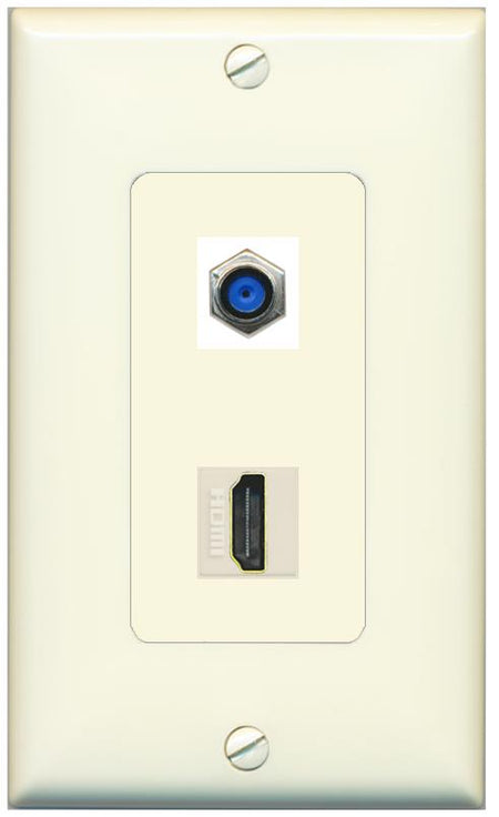 1 F81 1 HDMI Wall Plate [Light-almond]